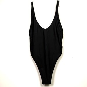 RELLECIGA Black and Gold Detail Low Back Swimsuit